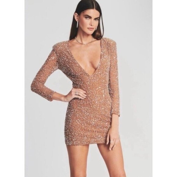 Retrofete Pamela Sequin Embellished‎ Mini Dress XL Party Hoco Statement Classy